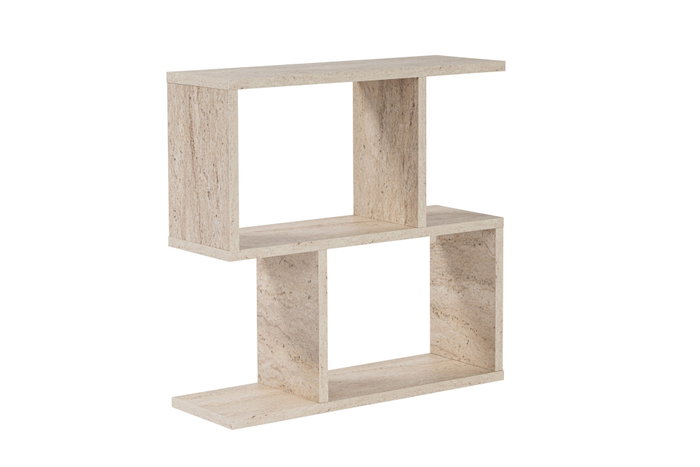 Hanah Home Mesa Auxiliar Life Travertino Mármol 60x60x20cm Elegante y Sofisticada para Salón o Dormitorio